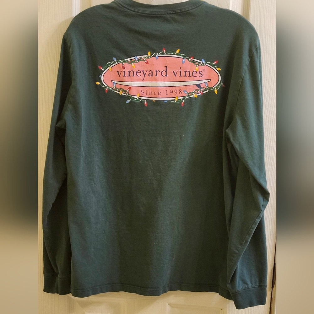 Vineyard Vines Dark Green Long Sleeve Tee. Size Medium. - Picture 2 of 7